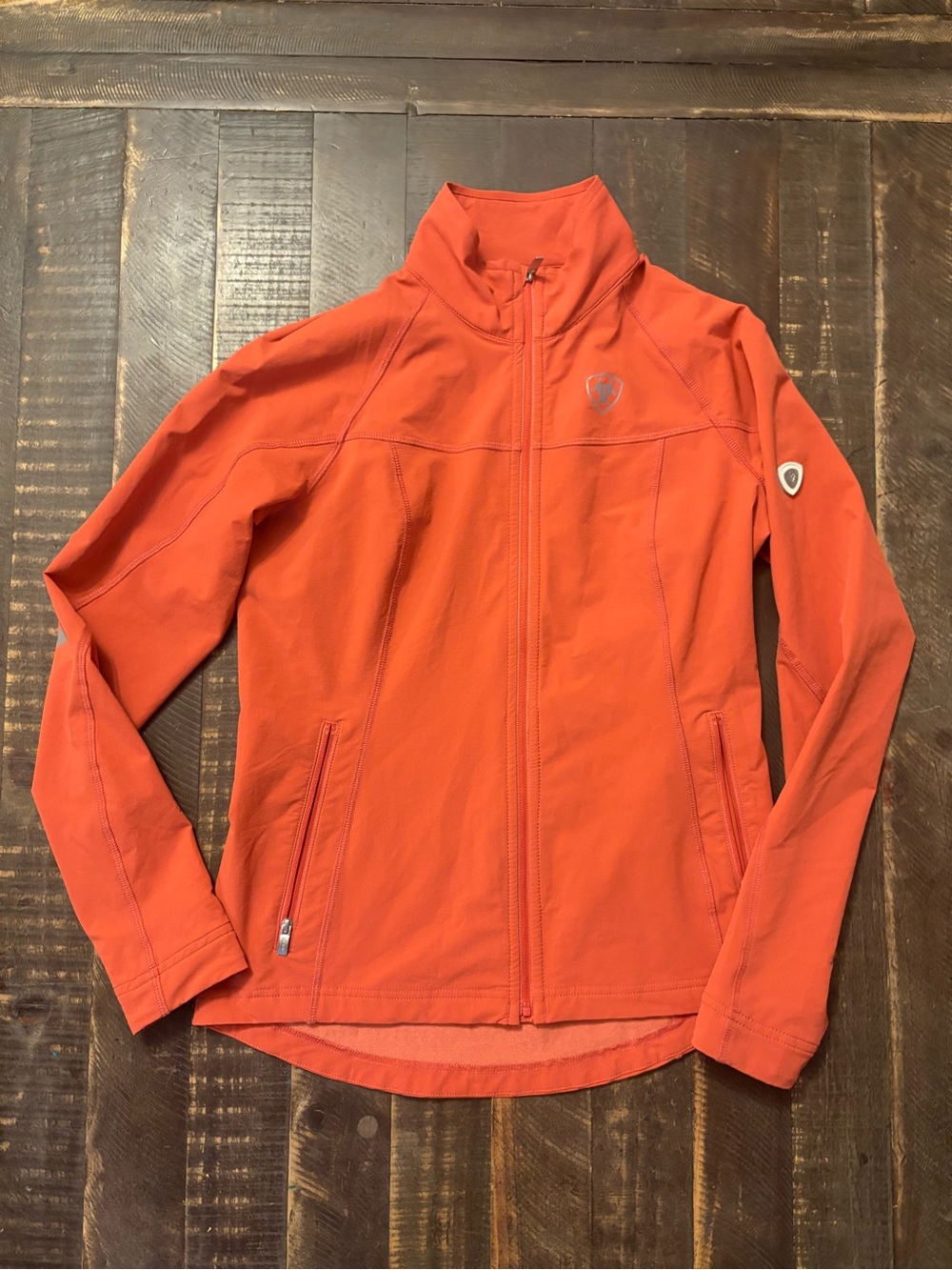 Ariat Ideal Windbreaker Jacket Coral Lightweight Water-Repellent Mock Collar